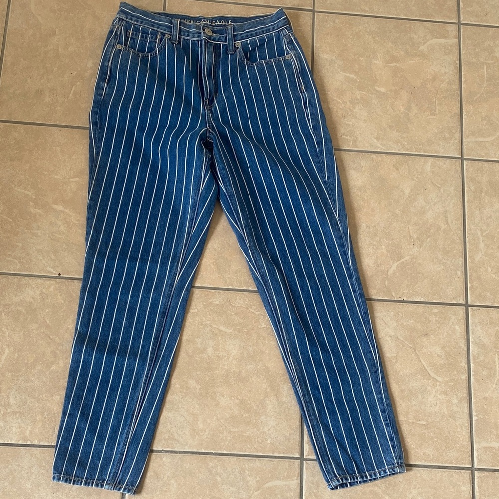 American Eagle Outfitters Women's Blue Pinstripe Jeans